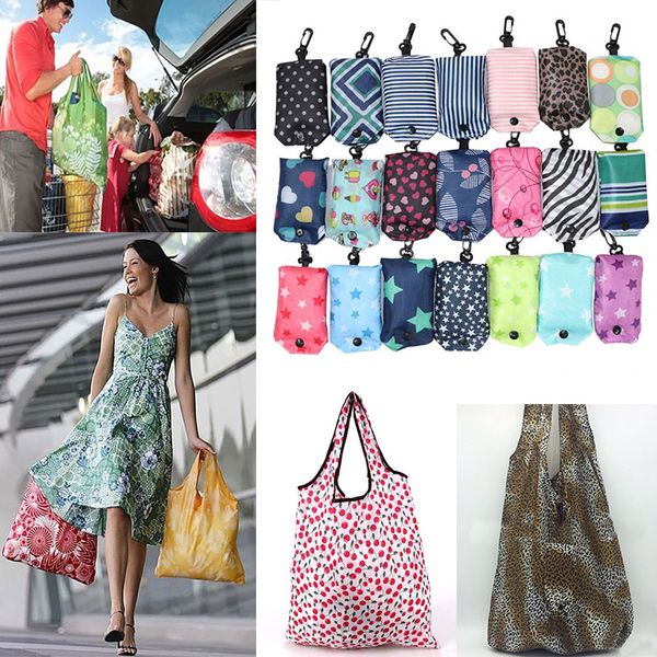 Faltbare Einkaufstaschen aus Nylon, wiederverwendbare Aufbewahrungstasche, umweltfreundliche Einkaufstaschen, Tragetaschen, Heimorganisation, kostenloser DHL WX9-199