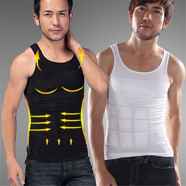 

good quality men slimming lost weight vest shirt fatty undershirt girdles corset body shaper size s-xxl casual, White;black