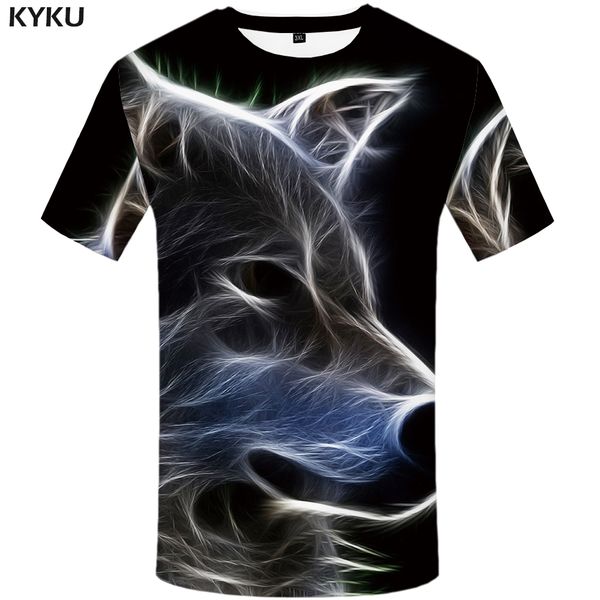 

kyku wolf t shirt magic animal clothing t-shirt tshirt clothes men print, White;black