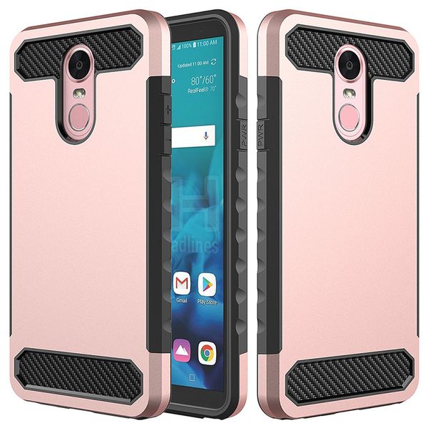 Coques de téléphone portable de luxe en fibre de carbone hybride robuste Coque Defender PC TPU pour Motorola MOTO E4 G6 play E5 PLUS E5 play