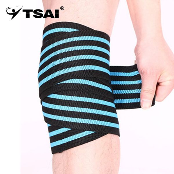 

tsai high elastic comfortable gym sports knee wraps breathable keep warm running weightlifting bandage straps pads, Black;gray