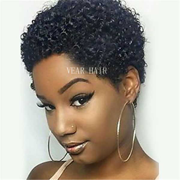 Pixie Cut African American Wigs Full Lace Short Wig Unprocessed