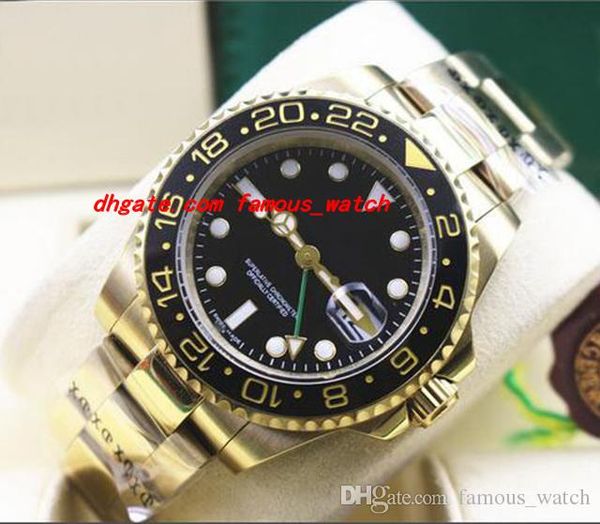 

new fashion luxury watch wristwatch new ii 18k yellow gold black dial 116718 ceramic bezel mechanical automatic men watches, Slivery;brown