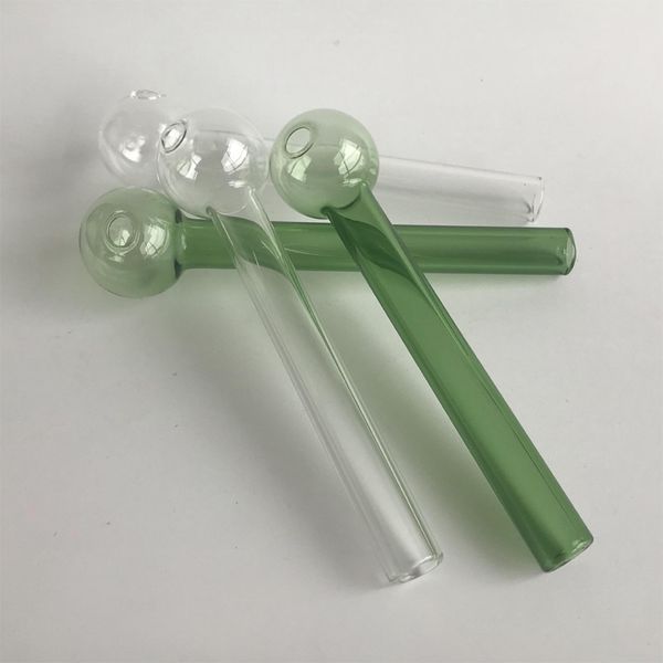 Tubo de tubo de vidro de 12 cm mini tubo de queimador de óleo de vidro colorido tubos de esferas coloridas queimadores de óleo pyrex tubos de vidro tubo de vidro transparente para fumantes em estoque