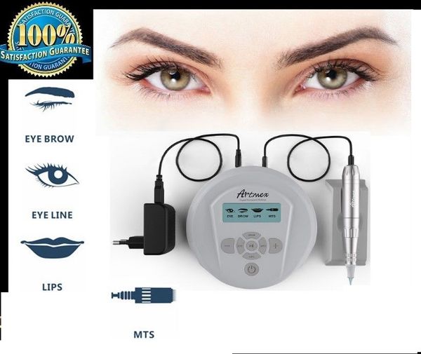 ArtMex V6 Permanente Maquiagem Máquina de Tatuagem LCD Seleção Sobrancelhas Eyelids Lips Caneta Elétrica Dermapen Auto Microneedle System