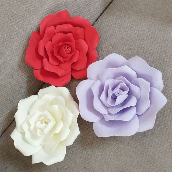 

25 cm artificial foam roses large flowers wall for weddings custom foam flower wall diy flower window background layout