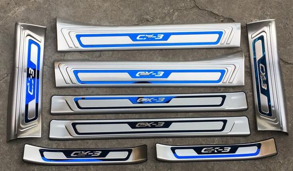 

stainless steel 8pcs(4 internal+4external)door sills scuff plate,door sills protection plate,trunk protection plate for mazda cx-3 2017-2019