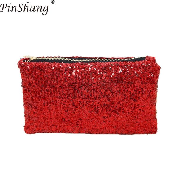 

pinshang women handbag fashion dazzling glitter sparkling bling sequins handbag zipper envelope package bags for women 2018 zk30