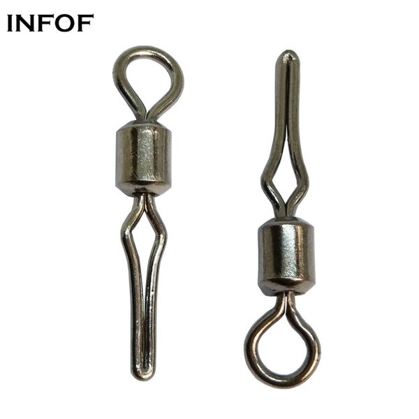 

infof brand 500pcs/lot f2037 fishing swivels rolling swivels snap with side line clip bass fishing connector saltwater terminal tackle