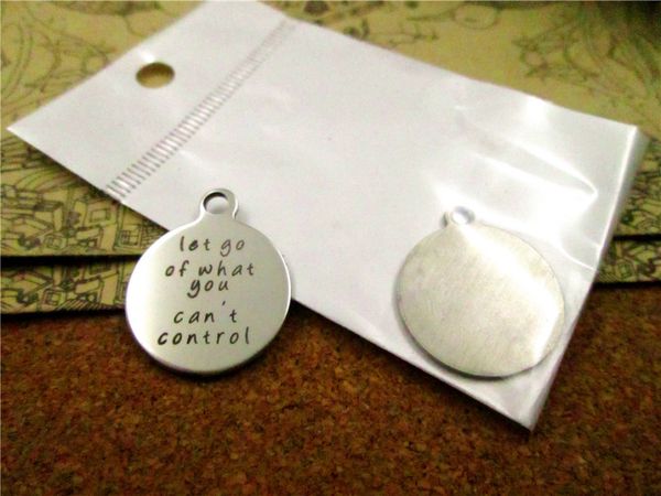 

40pcs--"let go of what you can't control"stainless steel charms more style for choosing diy charms pendants for necklace, Bronze;silver