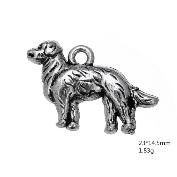 

2021 tiny long hair dog animal charm other customized jewelry, Bronze;silver