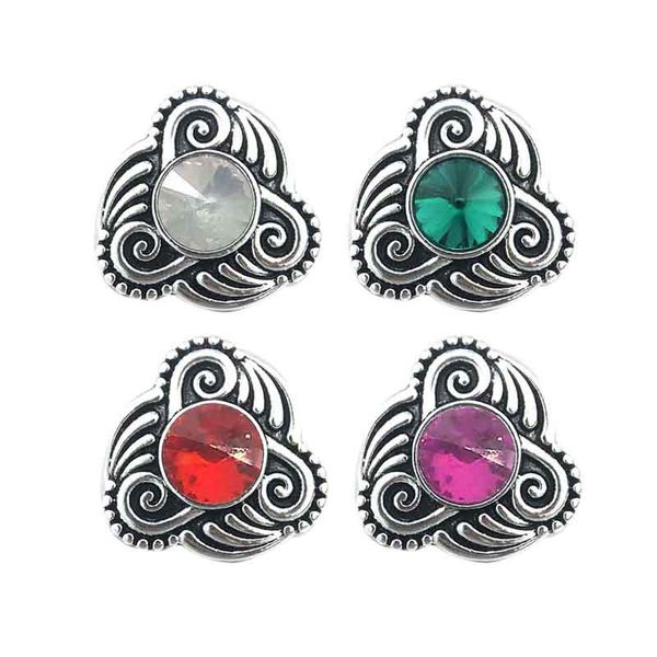 

high qualit flower w101 18mm 20mm rhinestone metal button for snap button bracelet necklace jewelry for women silver jewelry