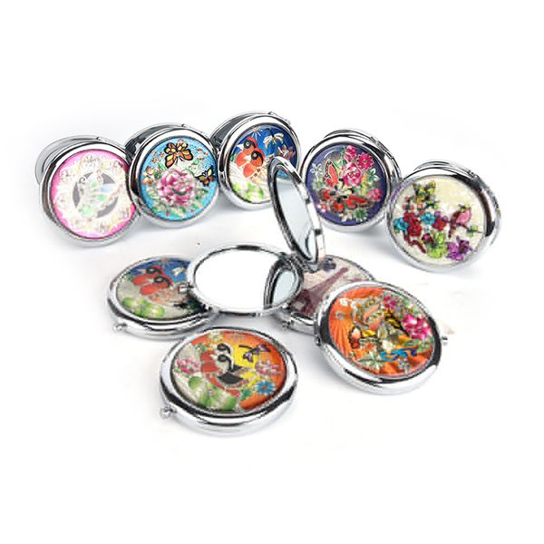 

1 x crystal fold mirror women girls portable pocket cosmetic mirrors with double faced cosmetic makeup mirror