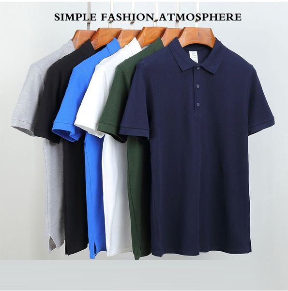 

Fashion Solid Homme Shirt Summer New Design Cotton Short Sleeves Loose Culture Custom Logo Top Size S-XL