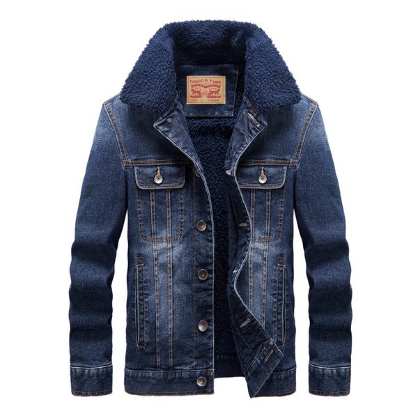 

zhan di ji pu men denim thicken jackets jeans coat plus size 4xl 143, Black;brown