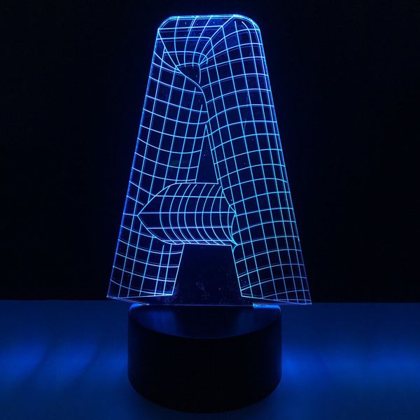 

Письмо Алфавит 3D Оптическая Иллюзия Лампа Night Light DC 5 В USB Питание 5-й Батареи Оптова