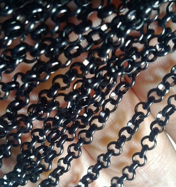 

wholesale price lot 5meter fashion black stainless steel thin 2.5mm rolo chain link chain jewlery findings marking diy chain, Silver