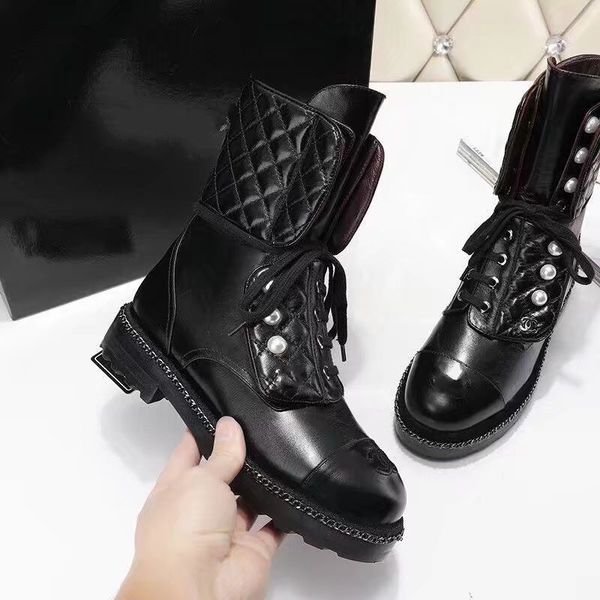 

leather boot for women white black flats mid boots winter spring matin boots female