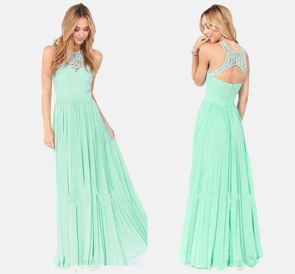 

mint green 2019 new lace bridesmaids dresses jewel neck floor length formal maid of honor dress wedding guest dress bm0170, White;pink