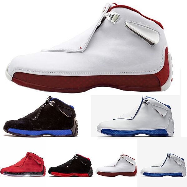 

wholesale 18 Toro Gym Red Suede Sport Royal Men basketball shoes blue black white red 18s mens Sports shoe trainers Sneaker us 8-13