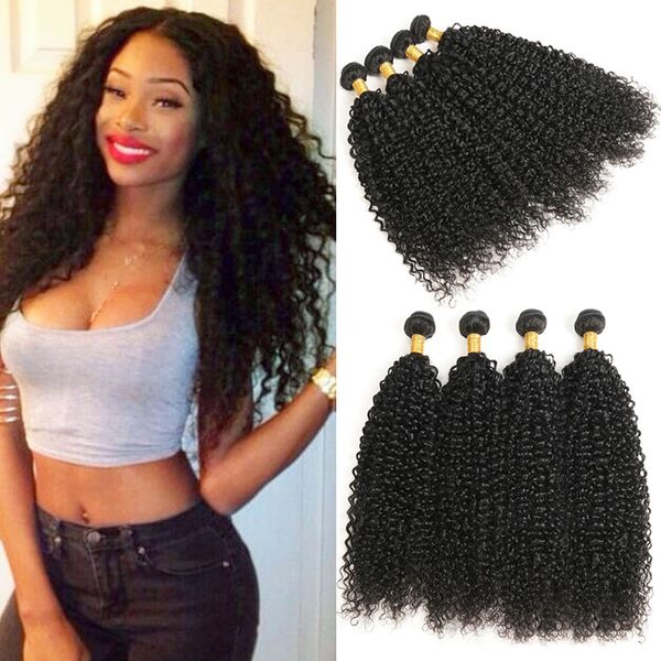Malaysian Hair Jerry Curly 4 Bundles Curly Human Hair Weaves