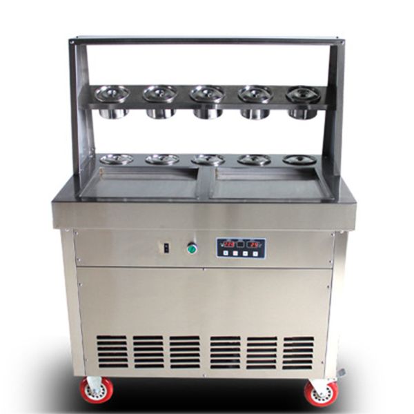 BEIJAMEI Yüksek kalite çift tava paslanmaz çelik Tay dondurma iyi fiyat ile kızarmış dondurma makinesi rolls