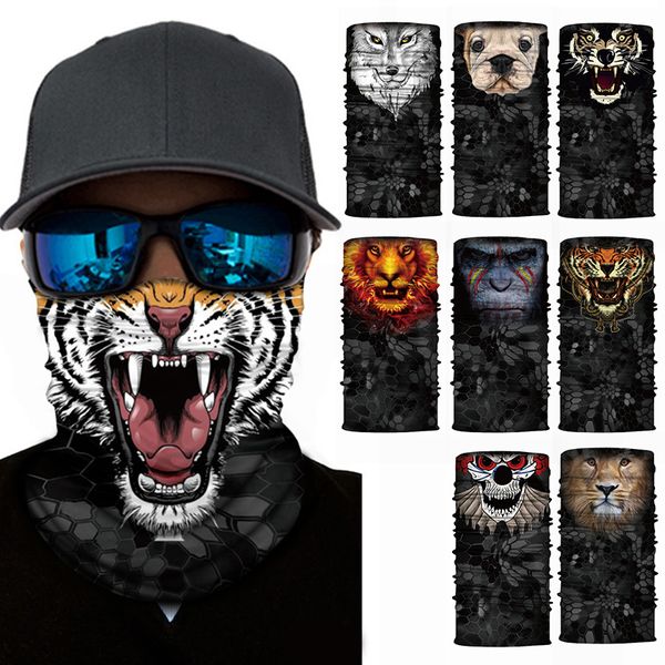 

fashion 3d animal face mask funny ski cycling snowboard face neck mask scarf creative sport accessories, Blue;gray