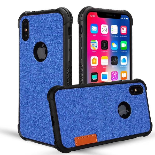 

latest retro cloth grain for iphone xr cover hybrid 3in1 shockproof pc+tpu+texile phone case for iphone xs max case