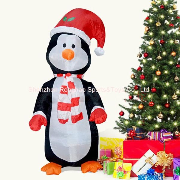 

4 foot lighted inflatable christmas cute standing penguin blow up yard decoration cosplay party