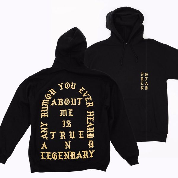 

new winter fashion sweatshirts men true and legendary black hoodle yellows print cotton fleece hoodie sweatshirt unisex