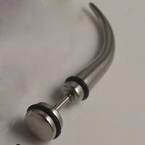 

wholesale-1piece fake ear taper stainless steel ear taper fake stretcher earrings 2015 spike cheater expander men jewelry, Slivery;golden