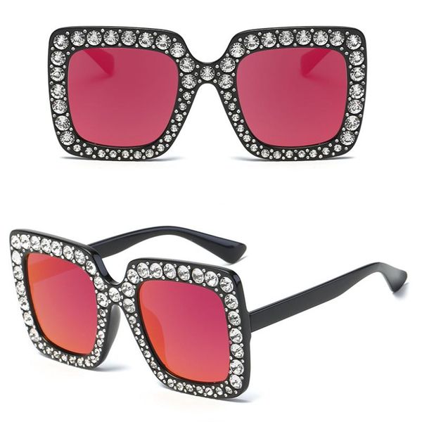 

luxury square sunglasses women with rhinestone big frame design sun glasses fashion more colors oversize wholesale, White;black