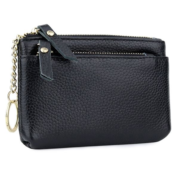 

carteira 100% genuine leather women wallet with key holders design zipper coin purses factory price direct selling, Red;black
