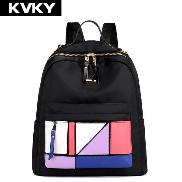 

kvky brand women backpacks waterproof nylon female rucksack school backpack for teenager girls fashion travel bag bolsas