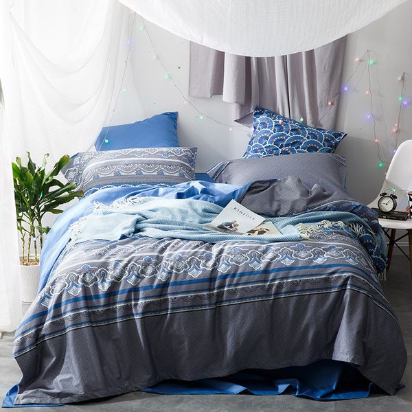 60s Cotton Europe Boho Bedding Set Girls King Queen Size Bed Set