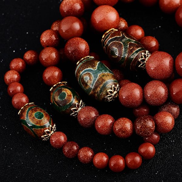 

3a white agate crystal men bracelet buddha beads natural stone fashion couple jewelry power handmade string outdoor bracelet, Golden;silver