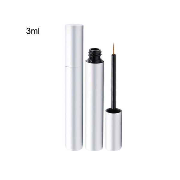 

20pcs/lot 3ml Mini UV Silver Cosmetic Empty Eyelashes Tube Mascara Eyeliner Vials Bottle Makeup Organzier Container With Brush Plugs