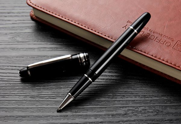 

Promotions - Luxury MB-145 pen black resin golden silver clip executive office supplies writing smooth Mont brand gift pen and series number