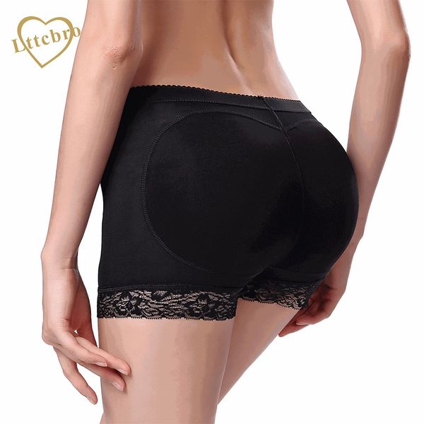 

padded panties butt lifter control panties butt enhancer thicken seamless push up underwear hip pad panty women, Black;pink