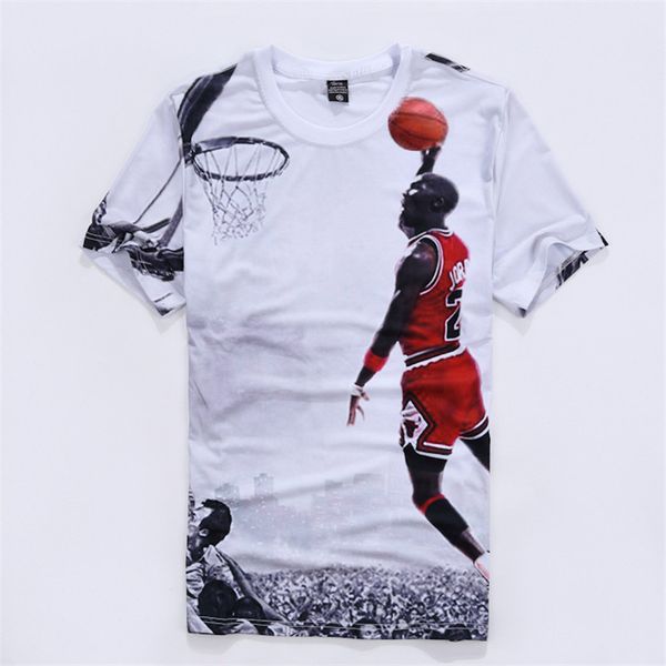 

2018 summer wear tide mens t shirt sport short sleeves fashion t-shirt 3d printed michael 23 t-shirt for men, White;black