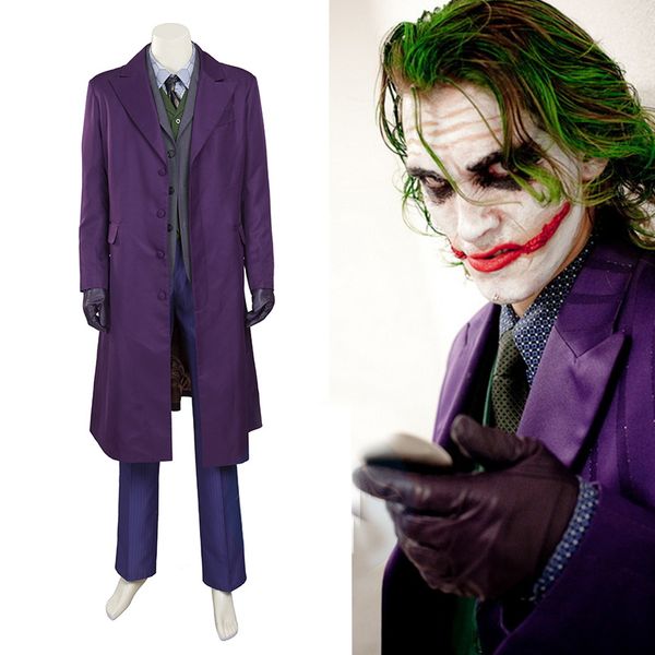 

batman the dark knight joker cosplay costume full set, Black;red