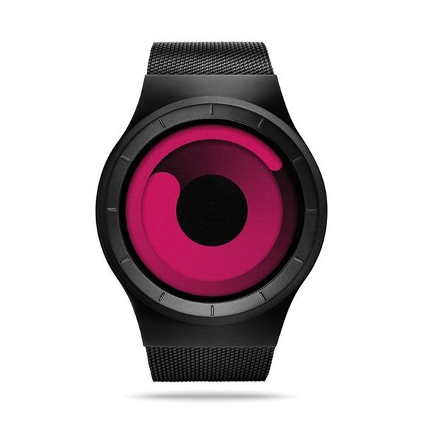 

super cool design men women starry turntable whirlpool style simple luminous round dial quartz wrist watch stainless steel band, Slivery;brown