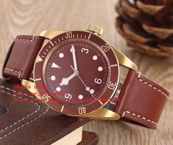 

latest version 6 color watches 79200b kw dive watch 41.5mm leather bracelet mechanical automatic men's watc, Slivery;brown