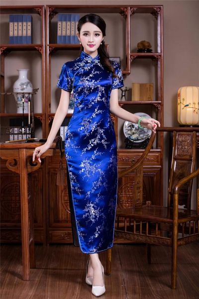 

shanghai story chinese cheongsam dress long floral qipao dress vintage for women national trend 3 color, Red