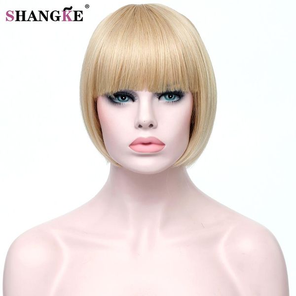 Shangke Short Blonde Bob Wig Natural Hair Wigs For Black White