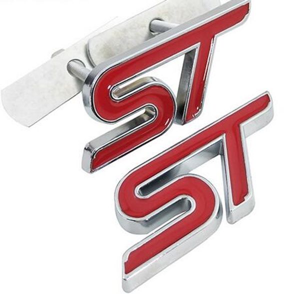 

metal red blue st front grille sticker car head grill emblem badge chrome sticker for ford fiesta focus mondeo auto car styling