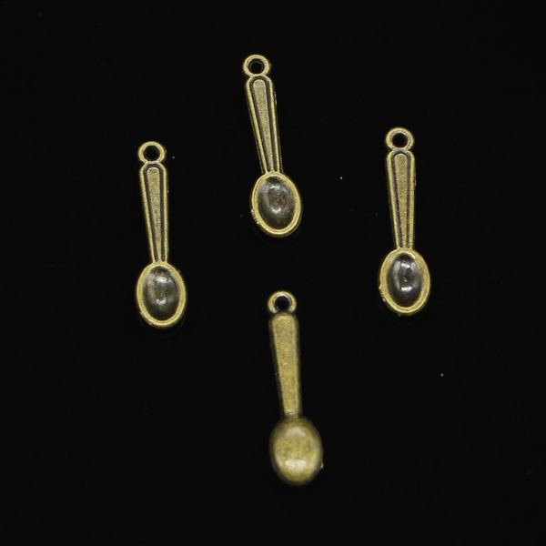 182 pezzi di ciondoli in lega di zinco placcato bronzo antico cucchiaio da cucina ciondoli per creazione di gioielli pendenti fatti a mano fai da te 24mm