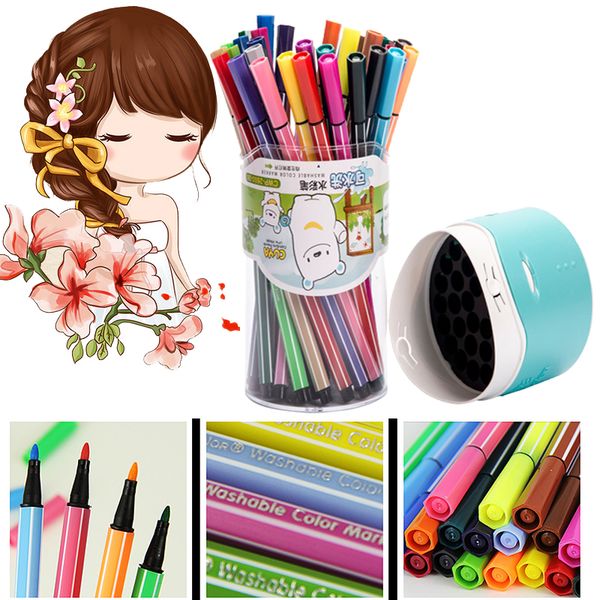 Acheter 36 Couleurs Papelaria Stylo Aquarelle Ensemble Dessin Stylo Pour Enfants Peut être Laver Les Crayons De Couleur Eau Marqueur Marqueur Manga