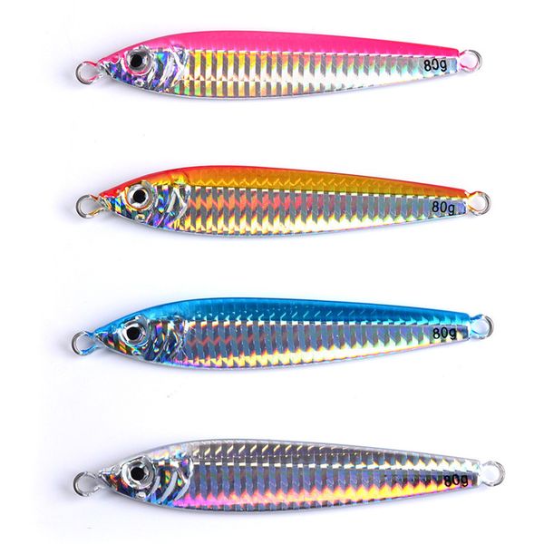 

metal jigs laser lead artificial lure 3size 60g 80g 100g anti-corrosion rust deep sinking saltwater iron fishing bait