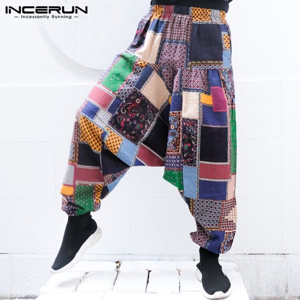 

streetwear legs clothes pants men baggy trousers drop cross-pants loose harem 5xl wide pants dance women crotch men 100%cotton mmikx, Black